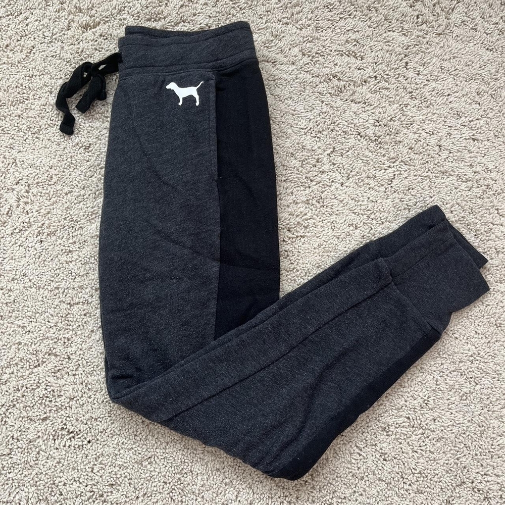 PINK Victoria's Secret Charcoal Sweatpants with dog Logo